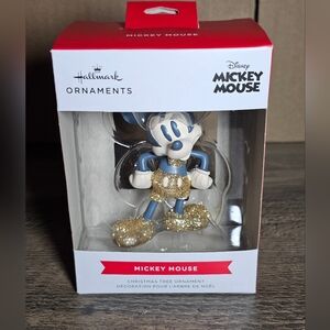 Hallmark Mickey Mouse Gold Sparkle Christmas Ornament NIB